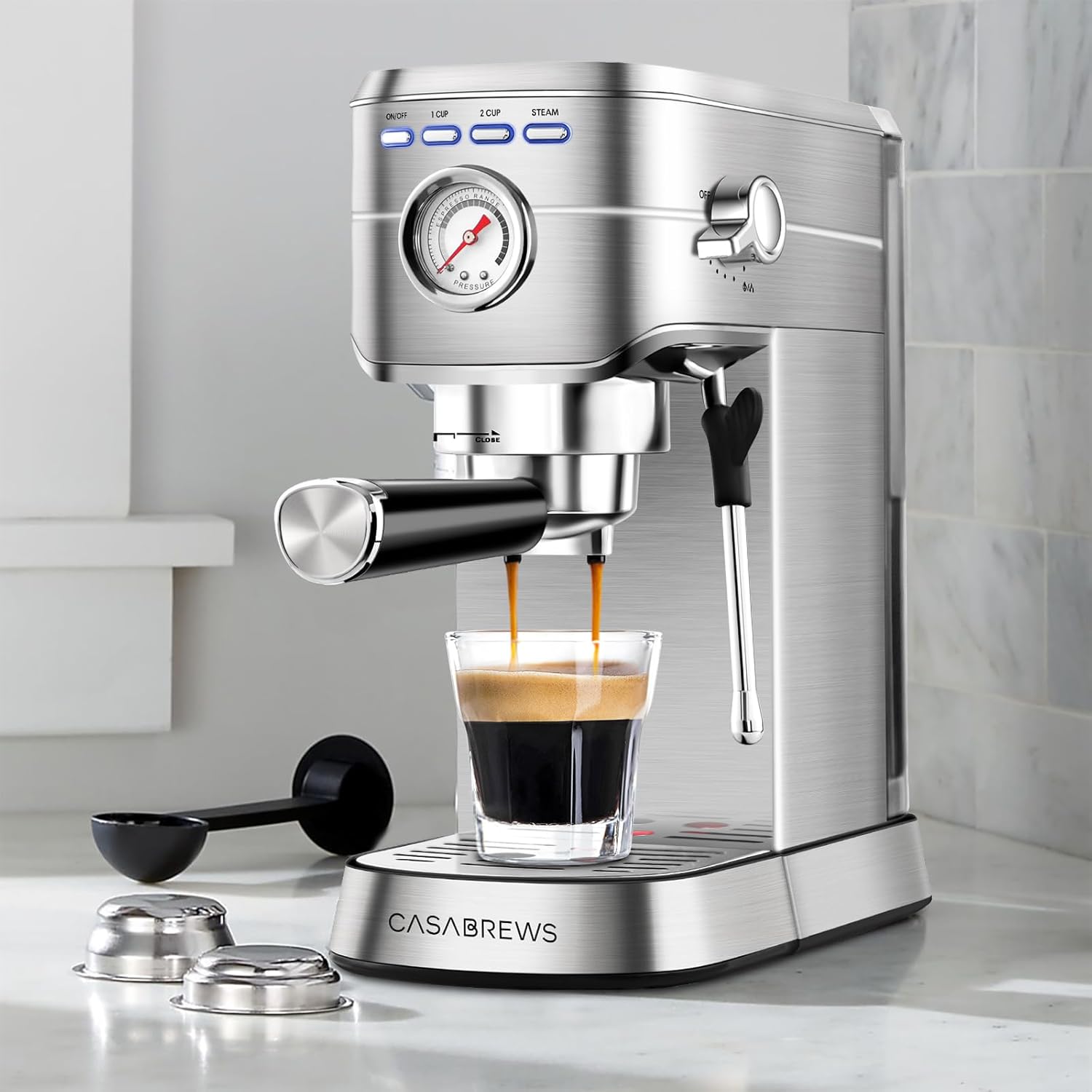 Read more about the article Casabrews CM5418 Espresso Machine Reviews: 20 Bar Power in a Compact Design!